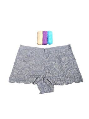 NIP | 4-Pack Floral Lace Boyshort Underwear | Artistic Scalloped Edge | XXL